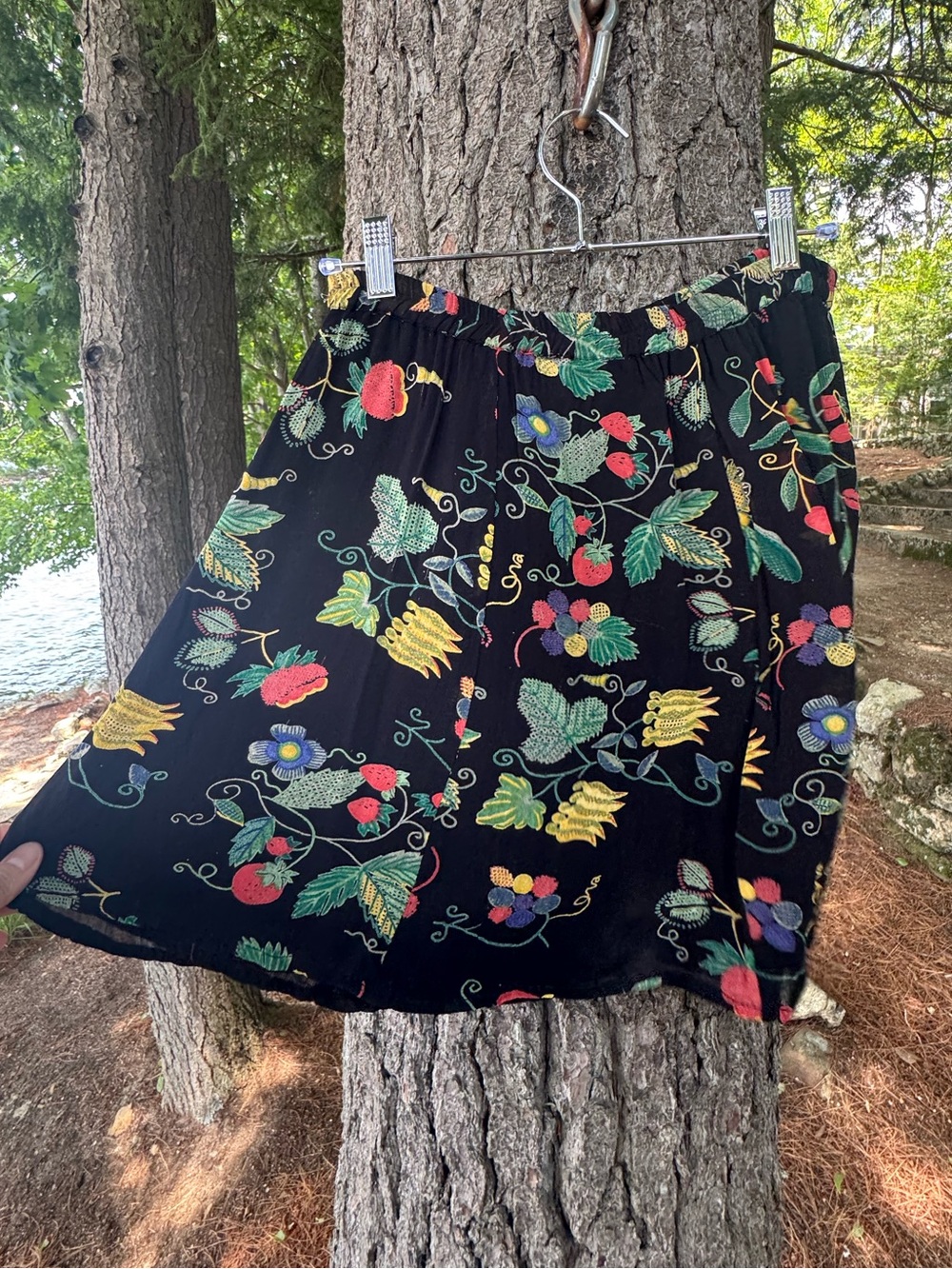 Vintage Fruit & Vine Skirt M